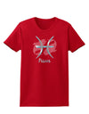 Pisces Symbol Womens Dark T-Shirt-TooLoud-Red-X-Small-Davson Sales