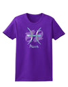 Pisces Symbol Womens Dark T-Shirt-TooLoud-Purple-X-Small-Davson Sales