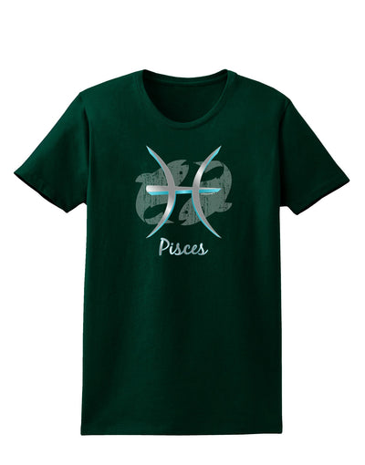 Pisces Symbol Womens Dark T-Shirt-TooLoud-Forest-Green-Small-Davson Sales