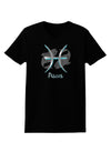 Pisces Symbol Womens Dark T-Shirt-TooLoud-Black-X-Small-Davson Sales