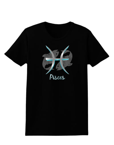 Pisces Symbol Womens Dark T-Shirt-TooLoud-Black-X-Small-Davson Sales