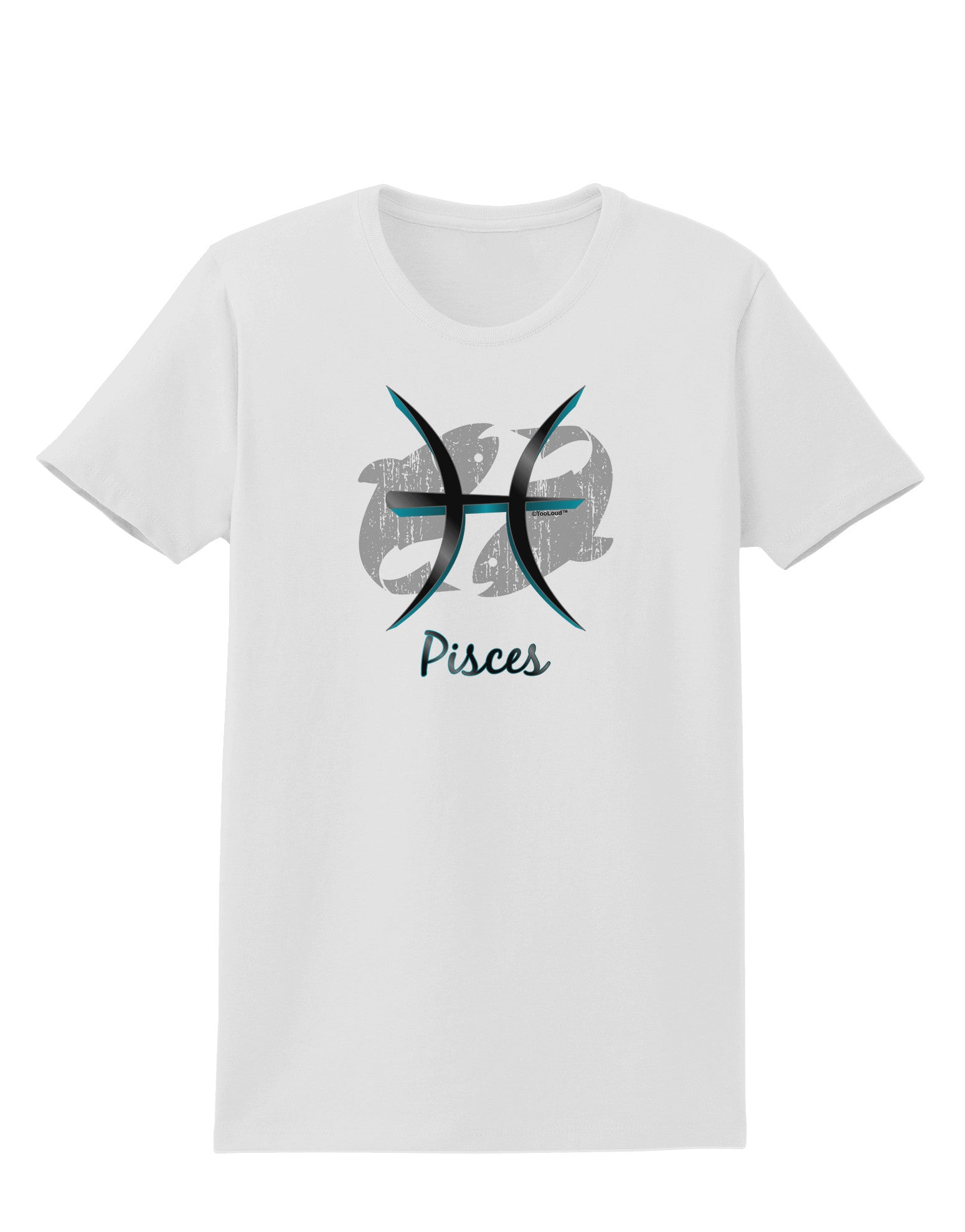 Pisces Symbol Womens T-Shirt-Womens T-Shirt-TooLoud-White-X-Small-Davson Sales