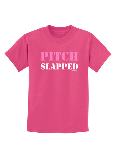 Pitch Slapped - Pink Childrens Dark T-Shirt-Childrens T-Shirt-TooLoud-Sangria-X-Small-Davson Sales