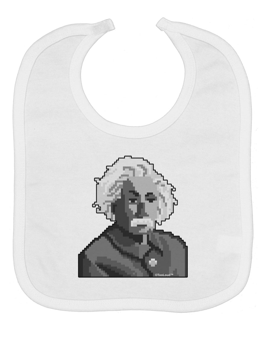 Pixel Albert Design Baby Bib by TooLoud