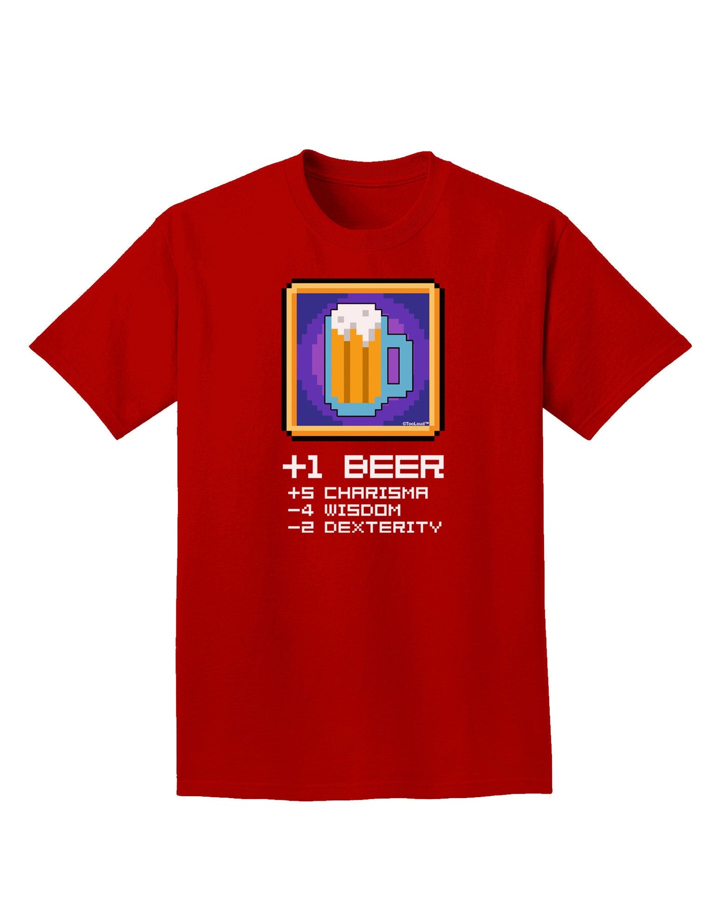 Pixel Beer Item Adult Dark T-Shirt-Mens T-Shirt-TooLoud-Red-Small-Davson Sales