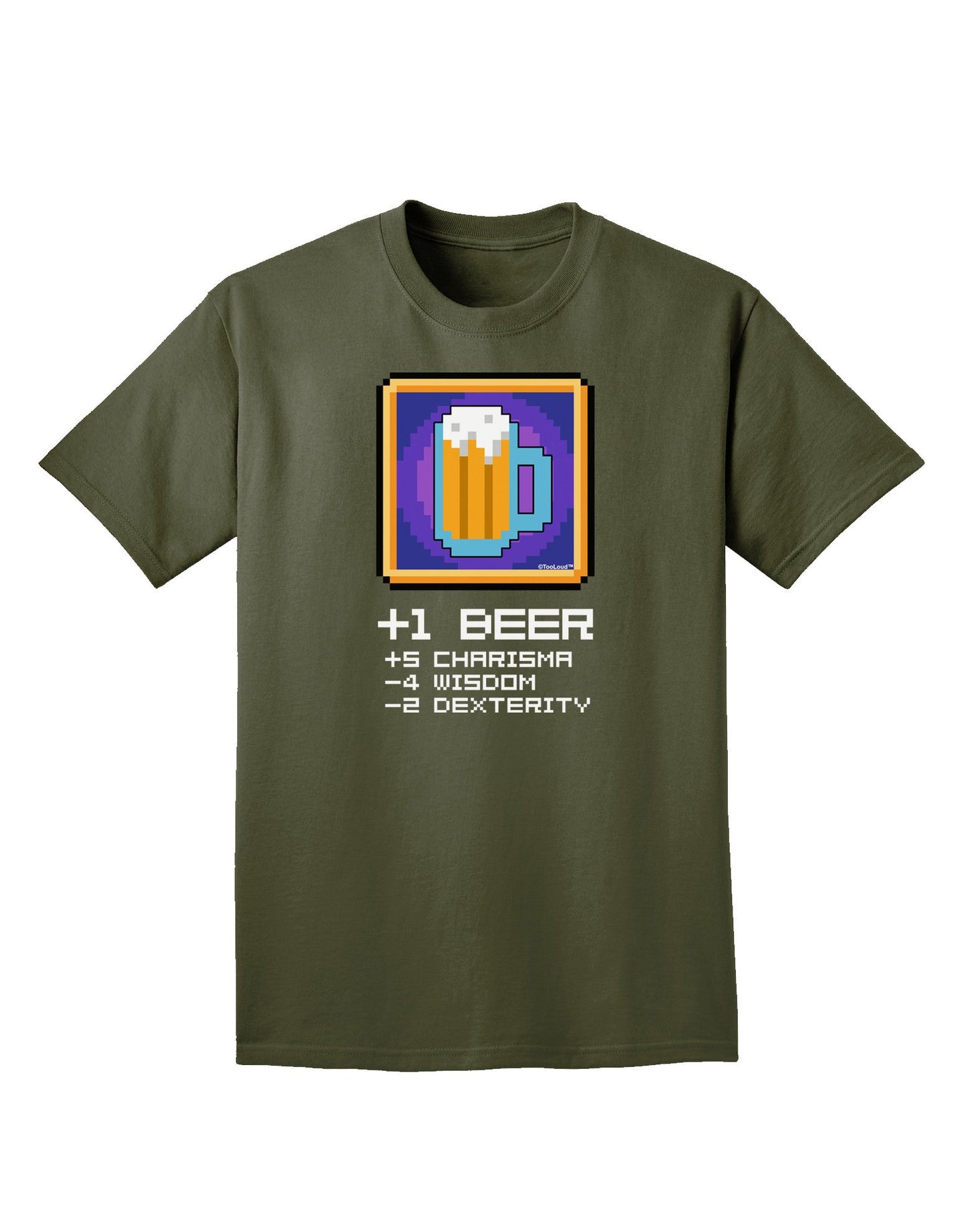 Pixel Beer Item Adult Dark T-Shirt-Mens T-Shirt-TooLoud-Military-Green-Small-Davson Sales