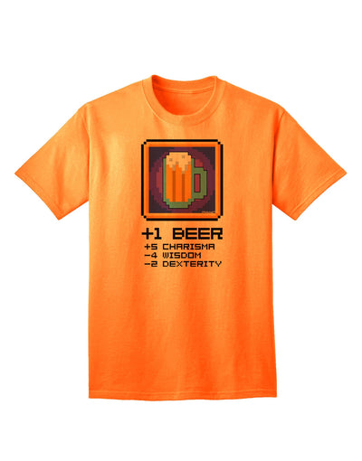 Pixel Beer Item Adult T-Shirt-unisex t-shirt-TooLoud-Neon-Orange-Small-Davson Sales