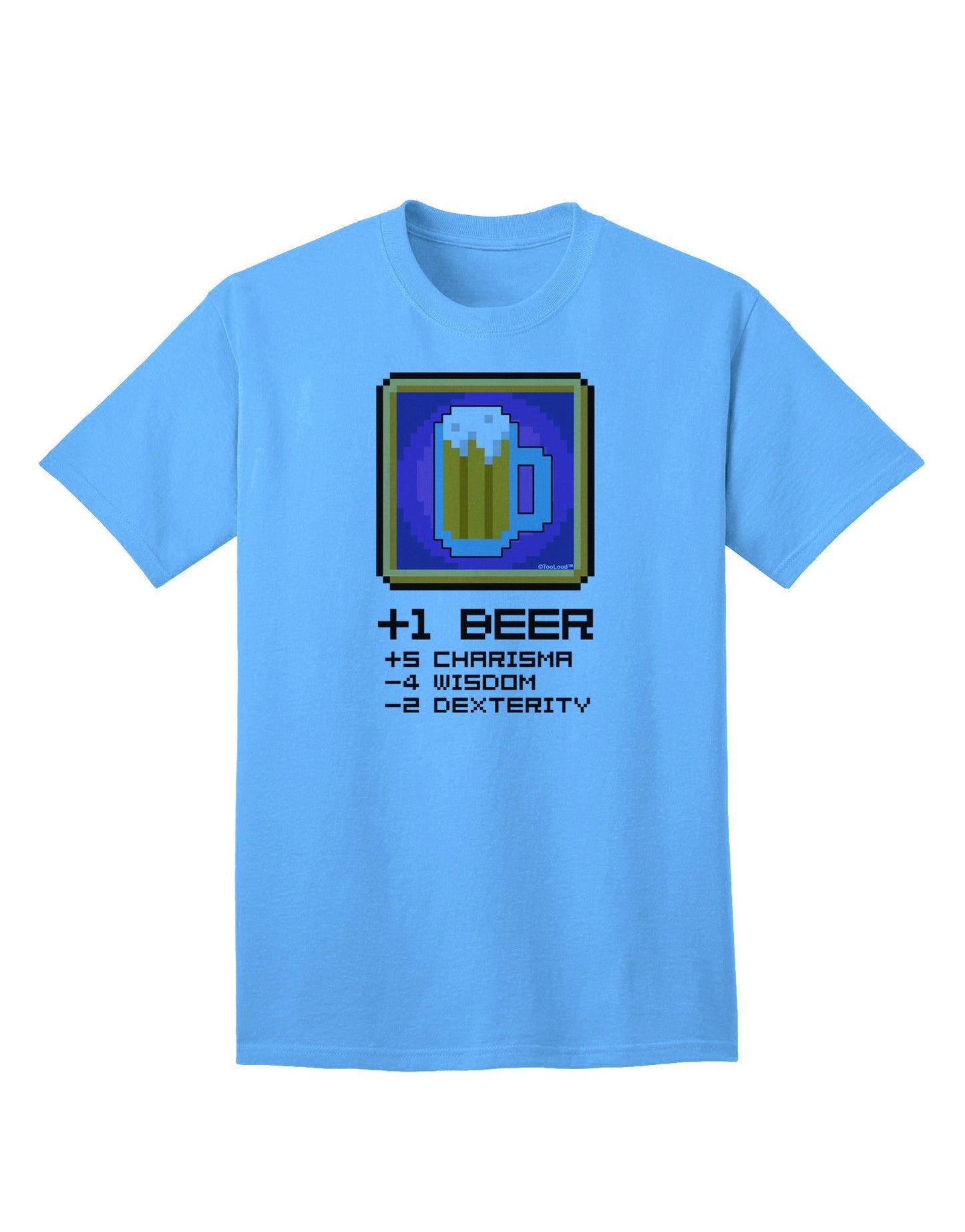 Pixel Beer Item Adult T-Shirt-unisex t-shirt-TooLoud-Aquatic-Blue-Small-Davson Sales