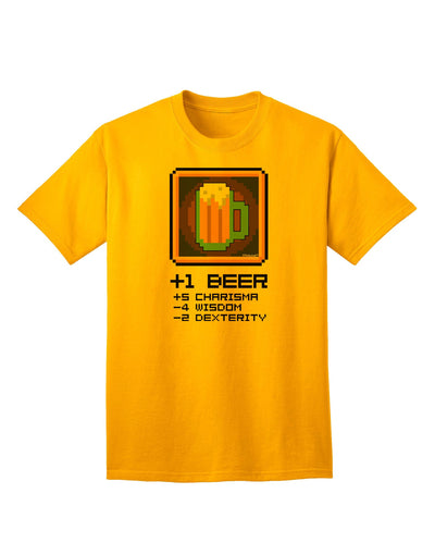 Pixel Beer Item Adult T-Shirt-unisex t-shirt-TooLoud-Gold-Small-Davson Sales