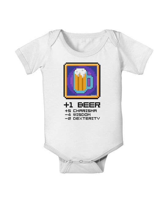 Pixel Beer Item Baby Romper Bodysuit-Baby Romper-TooLoud-White-06-Months-Davson Sales
