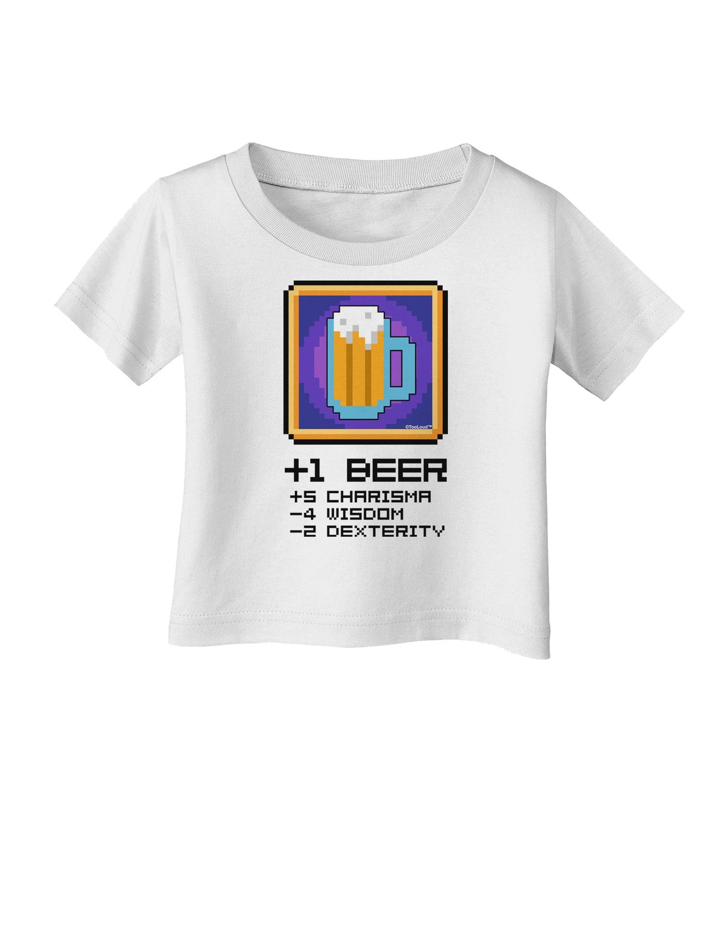 Pixel Beer Item Infant T-Shirt-Infant T-Shirt-TooLoud-White-06-Months-Davson Sales