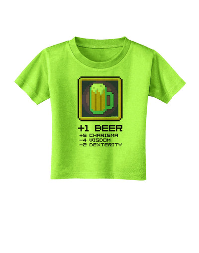 Pixel Beer Item Toddler T-Shirt-Toddler T-Shirt-TooLoud-Lime-Green-2T-Davson Sales