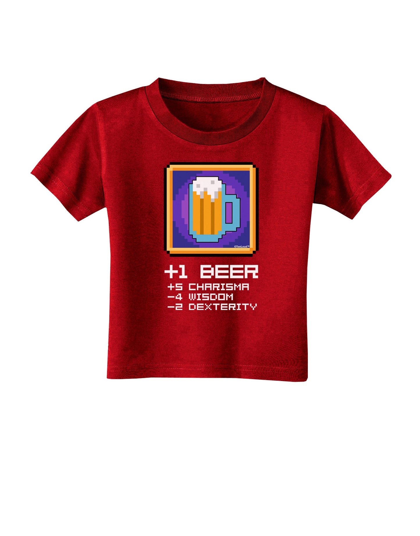 Pixel Beer Item Toddler T-Shirt Dark-Toddler T-Shirt-TooLoud-Red-2T-Davson Sales