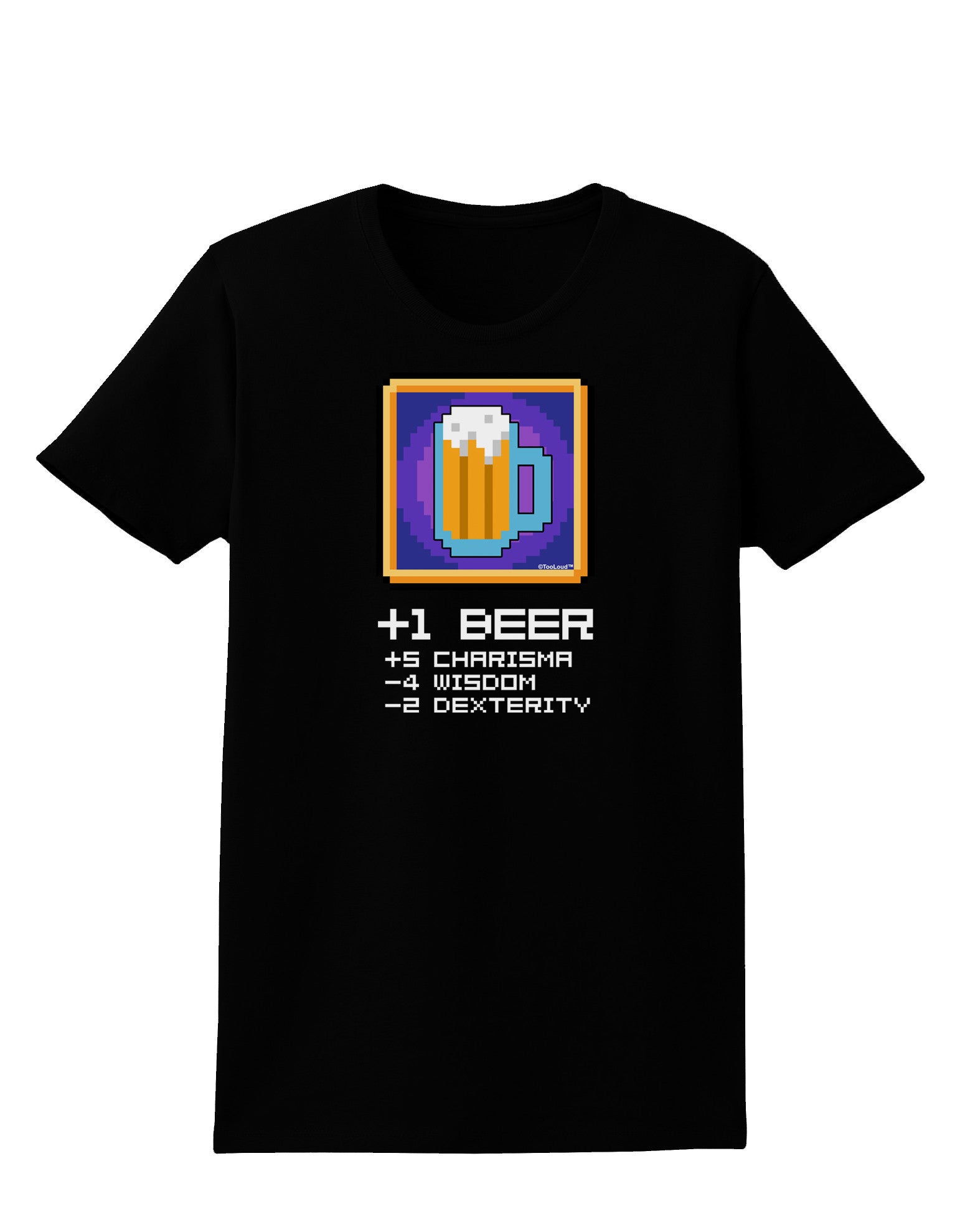 Pixel Beer Item Womens Dark T-Shirt-TooLoud-Black-X-Small-Davson Sales