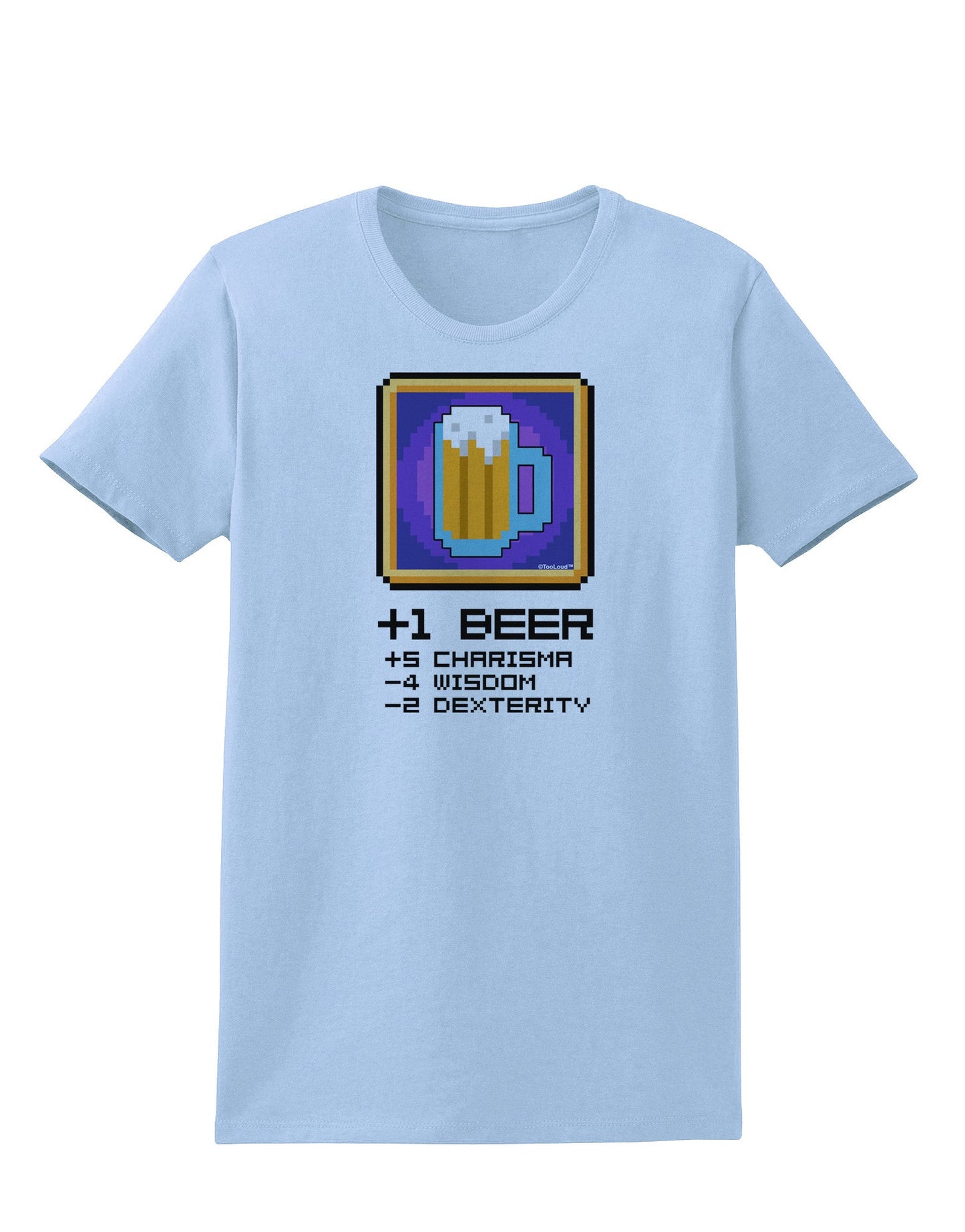 Pixel Beer Item Womens T-Shirt-Womens T-Shirt-TooLoud-Light-Blue-X-Small-Davson Sales