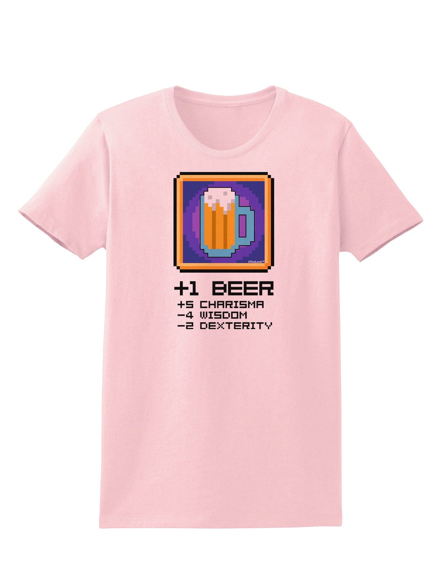 Pixel Beer Item Womens T-Shirt-Womens T-Shirt-TooLoud-PalePink-X-Small-Davson Sales