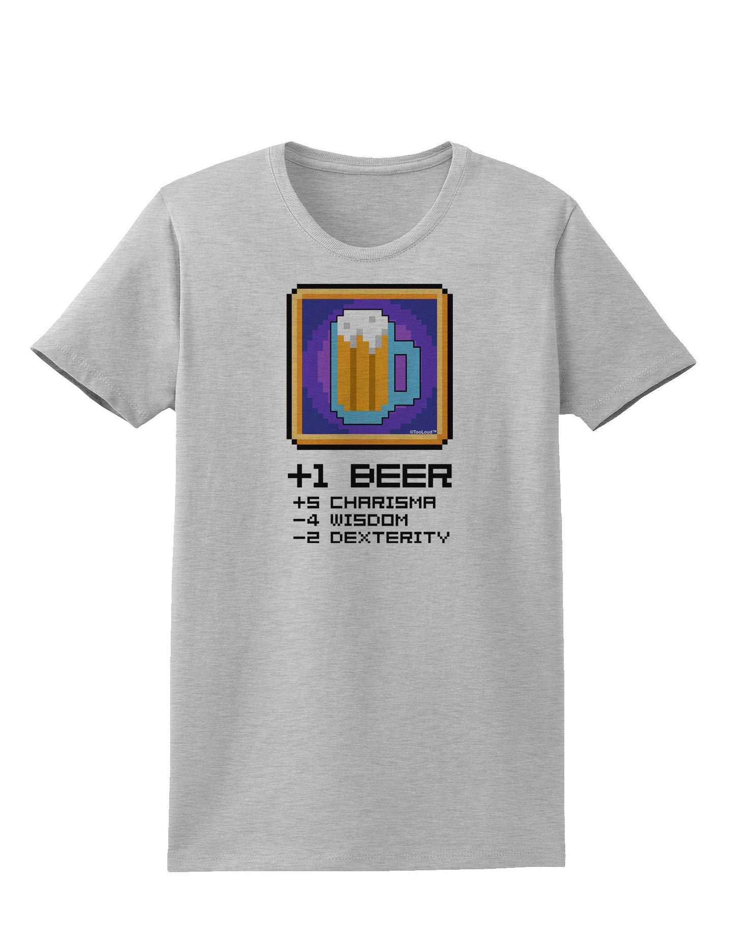 Pixel Beer Item Womens T-Shirt-Womens T-Shirt-TooLoud-AshGray-X-Small-Davson Sales