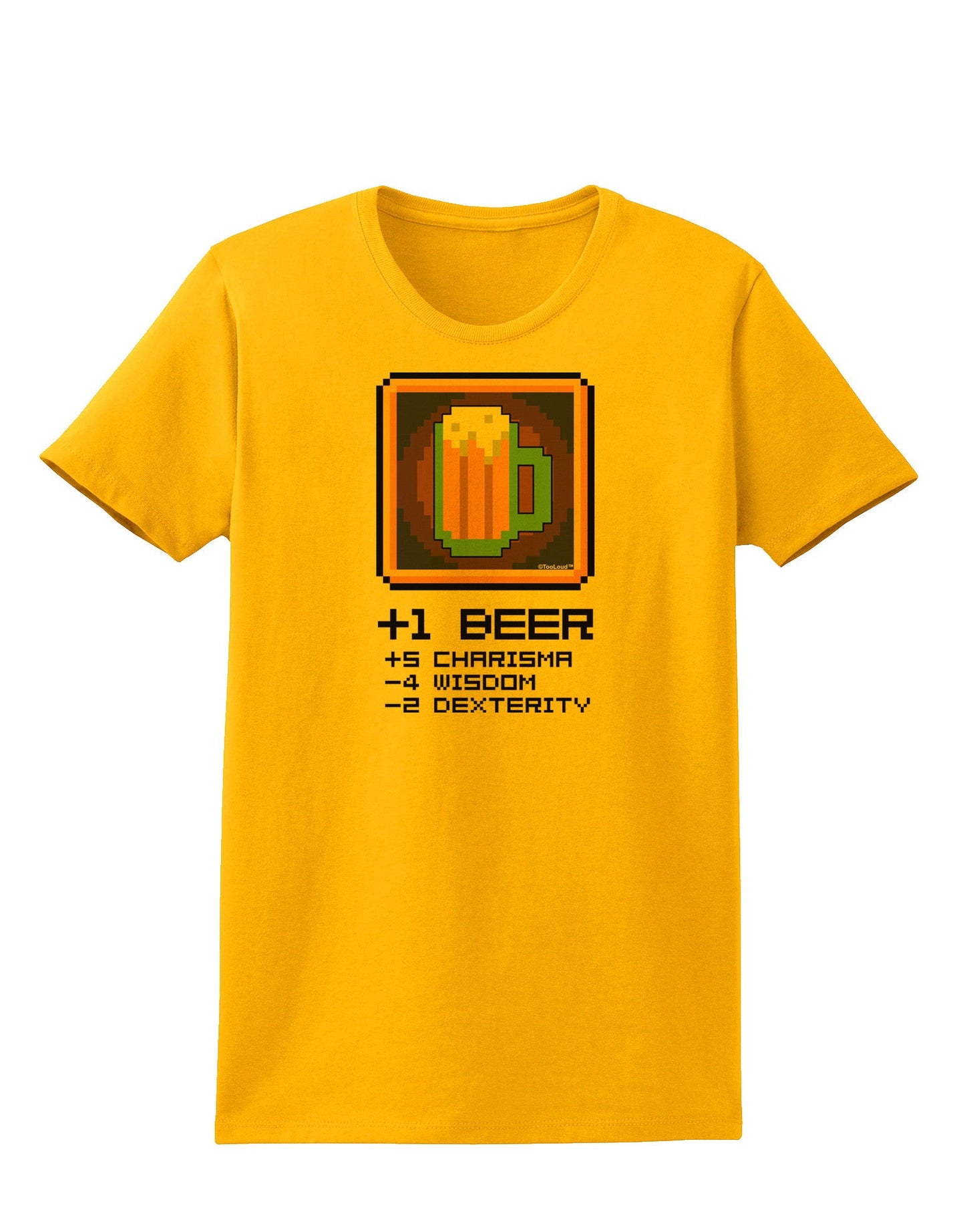 Pixel Beer Item Womens T-Shirt-Womens T-Shirt-TooLoud-Gold-X-Small-Davson Sales