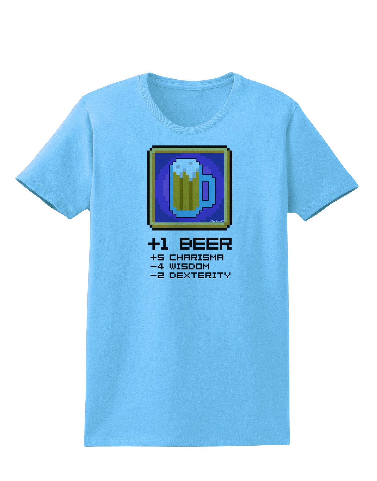 Pixel Beer Item Womens T-Shirt-Womens T-Shirt-TooLoud-Aquatic-Blue-X-Small-Davson Sales