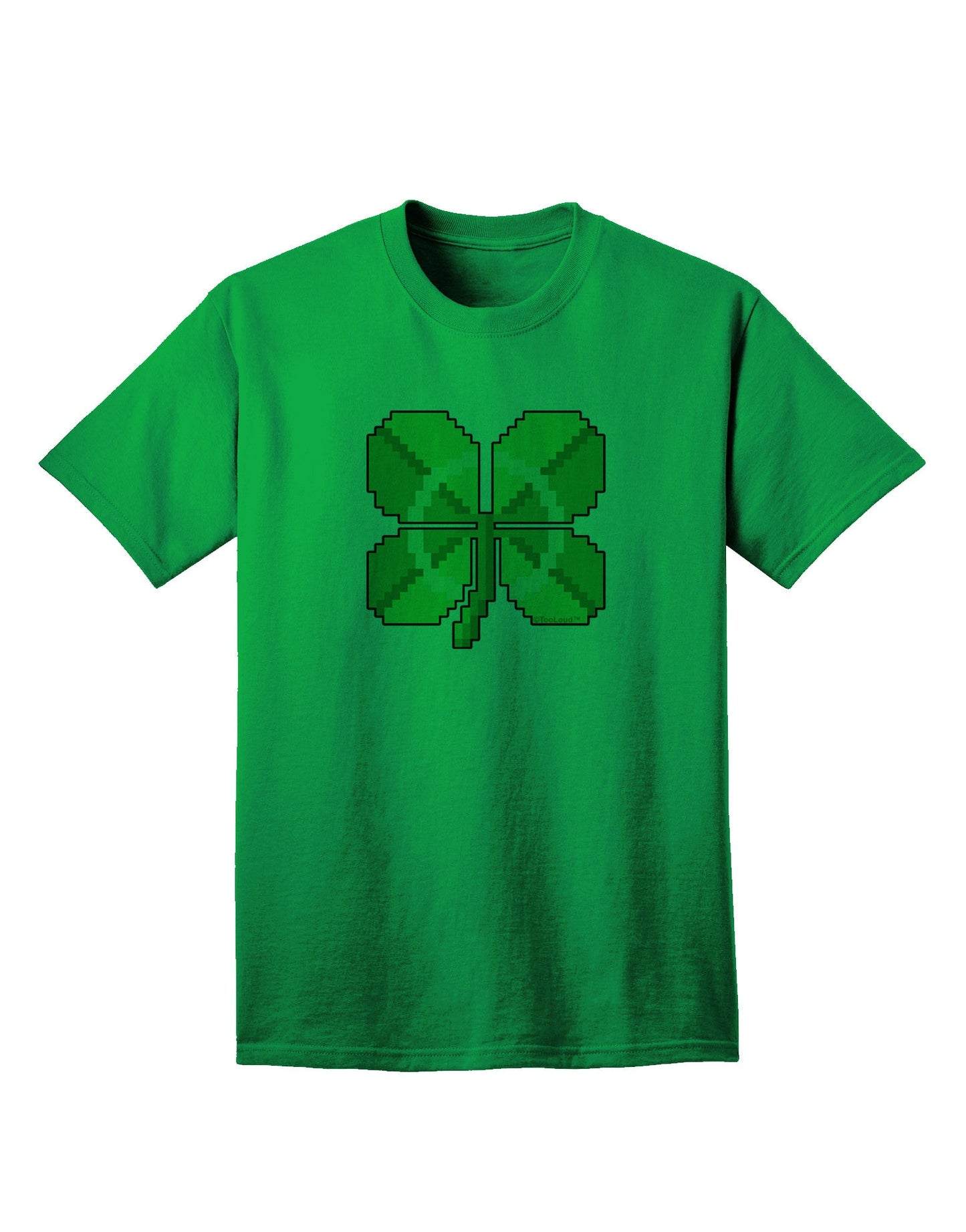 Pixel Four Leaf Clover Adult T-Shirt: Premium Quality, Stylish Design for Modern Casual Wear-Mens T-shirts-TooLoud-Kelly-Green-Small-Davson Sales
