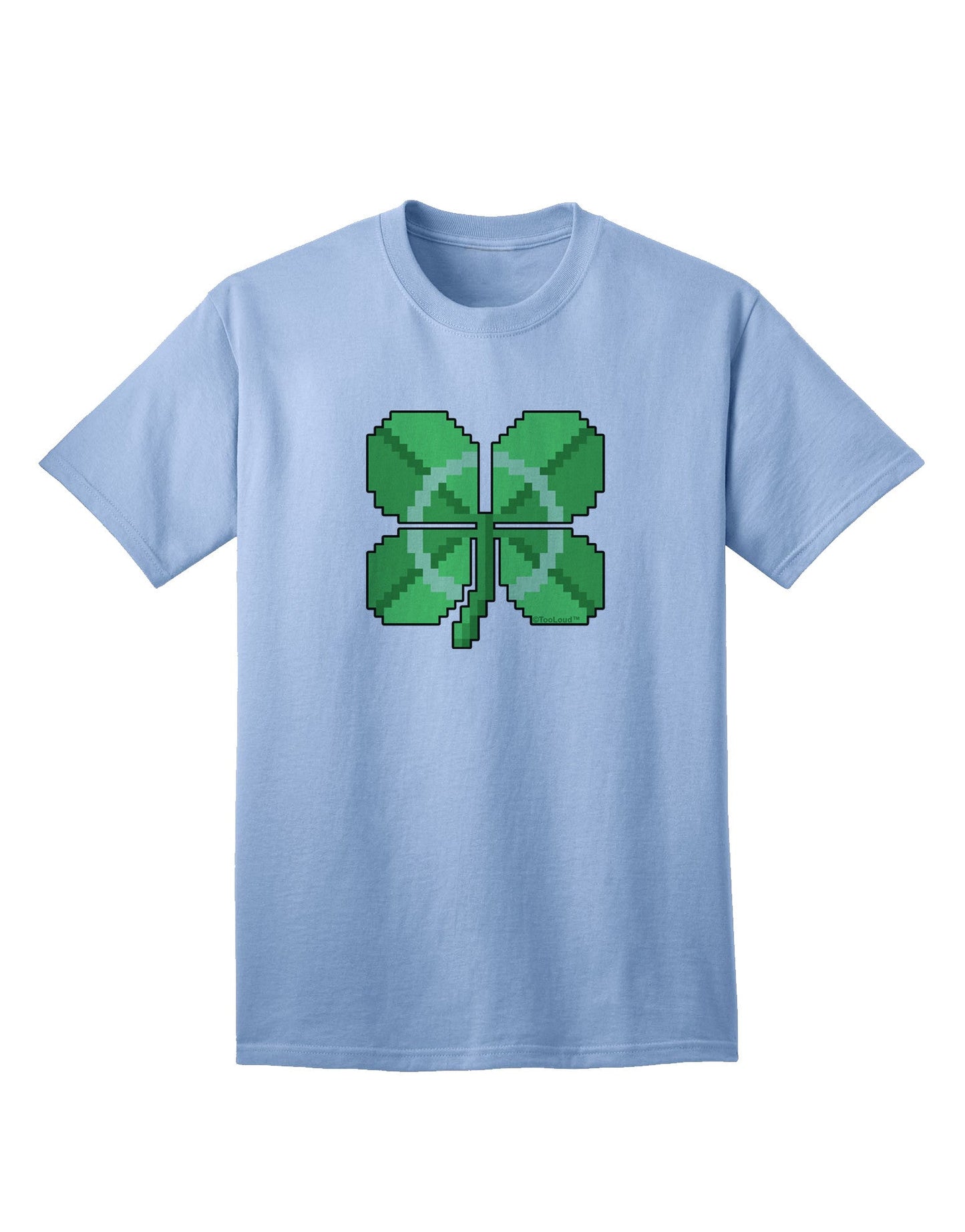 Pixel Four Leaf Clover Adult T-Shirt: Premium Quality, Stylish Design for Modern Casual Wear-Mens T-shirts-TooLoud-Light-Blue-Small-Davson Sales
