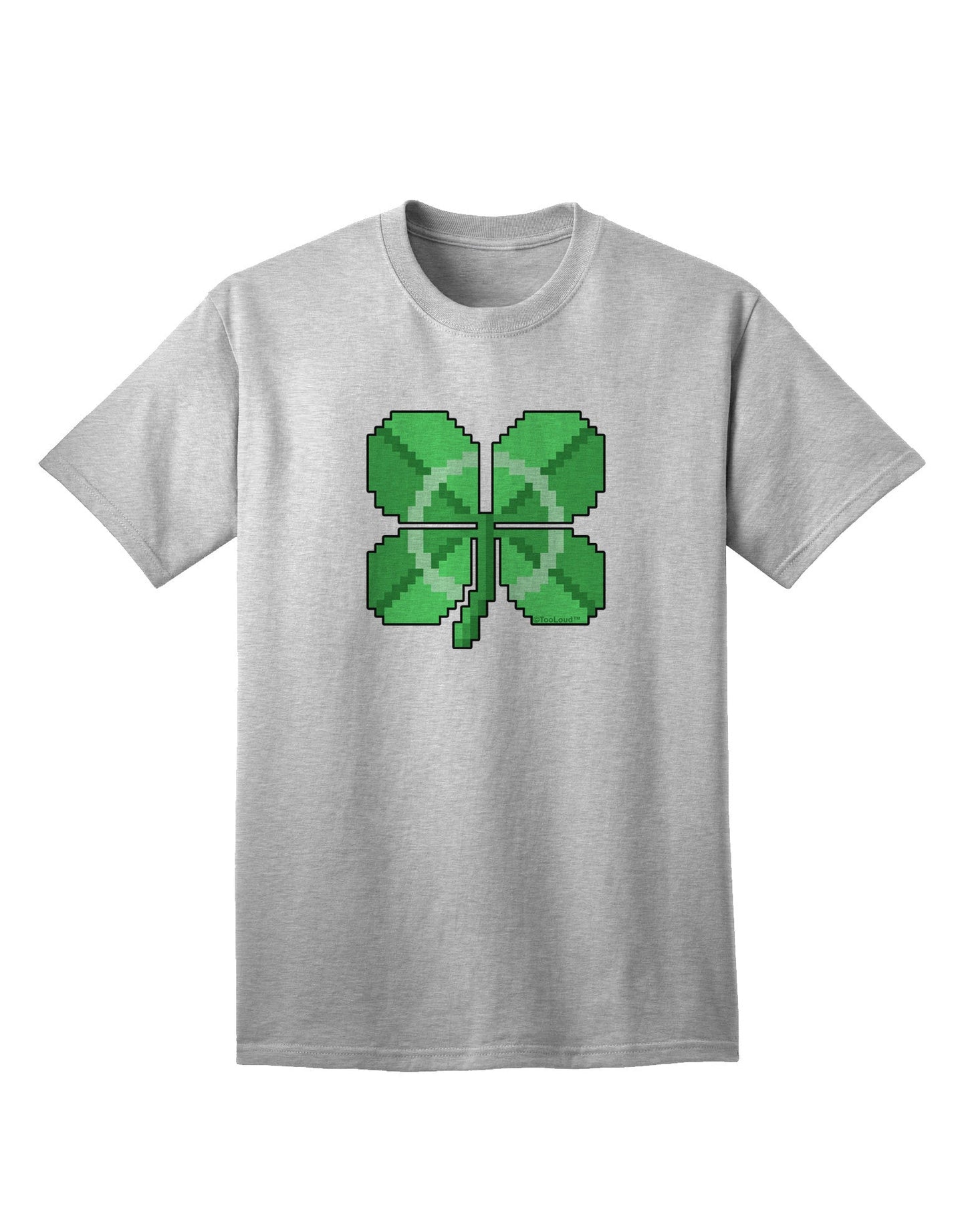 Pixel Four Leaf Clover Adult T-Shirt: Premium Quality, Stylish Design for Modern Casual Wear-Mens T-shirts-TooLoud-AshGray-Small-Davson Sales