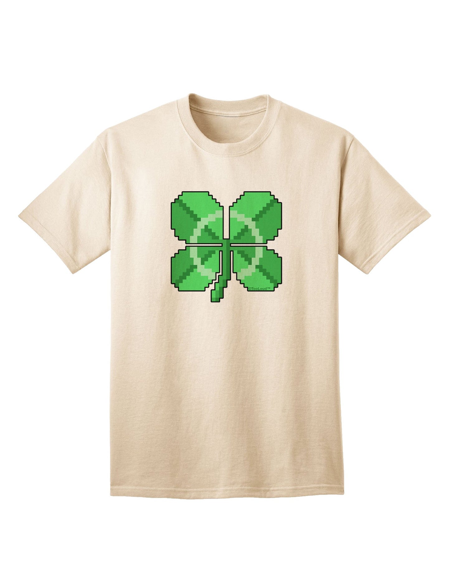 Pixel Four Leaf Clover Adult T-Shirt: Premium Quality, Stylish Design for Modern Casual Wear-Mens T-shirts-TooLoud-Natural-Small-Davson Sales