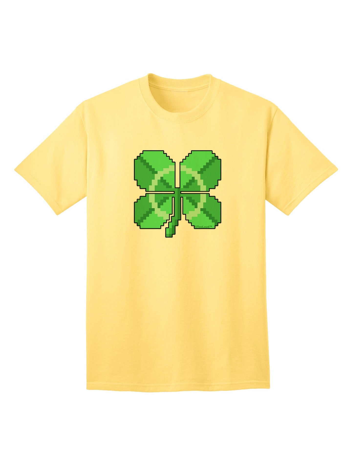 Pixel Four Leaf Clover Adult T-Shirt: Premium Quality, Stylish Design for Modern Casual Wear-Mens T-shirts-TooLoud-Yellow-Small-Davson Sales