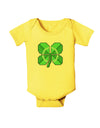 Pixel Four Leaf Clover Baby Romper Bodysuit-Baby Romper-TooLoud-Yellow-06-Months-Davson Sales