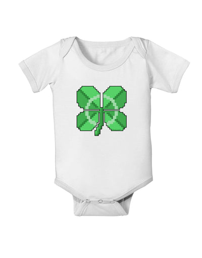 Pixel Four Leaf Clover Baby Romper Bodysuit-Baby Romper-TooLoud-White-06-Months-Davson Sales