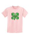 Pixel Four Leaf Clover Childrens T-Shirt-Childrens T-Shirt-TooLoud-PalePink-X-Small-Davson Sales