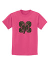 Pixel Four Leaf Clover Childrens T-Shirt-Childrens T-Shirt-TooLoud-Sangria-X-Small-Davson Sales