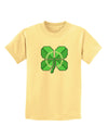 Pixel Four Leaf Clover Childrens T-Shirt-Childrens T-Shirt-TooLoud-Daffodil-Yellow-X-Small-Davson Sales