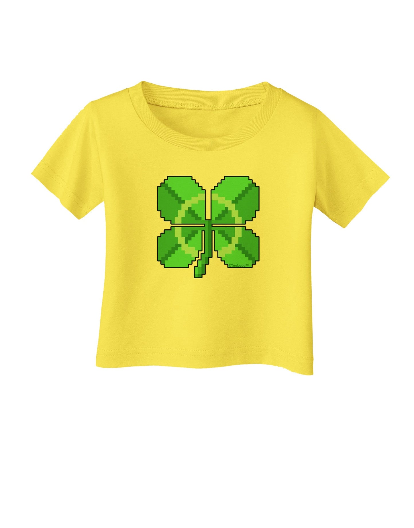 Pixel Four Leaf Clover Infant T-Shirt-Infant T-Shirt-TooLoud-Yellow-06-Months-Davson Sales