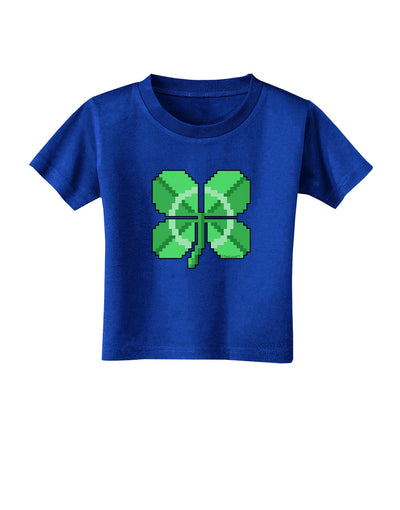 Pixel Four Leaf Clover Toddler T-Shirt Dark-Toddler T-Shirt-TooLoud-Royal-Blue-2T-Davson Sales