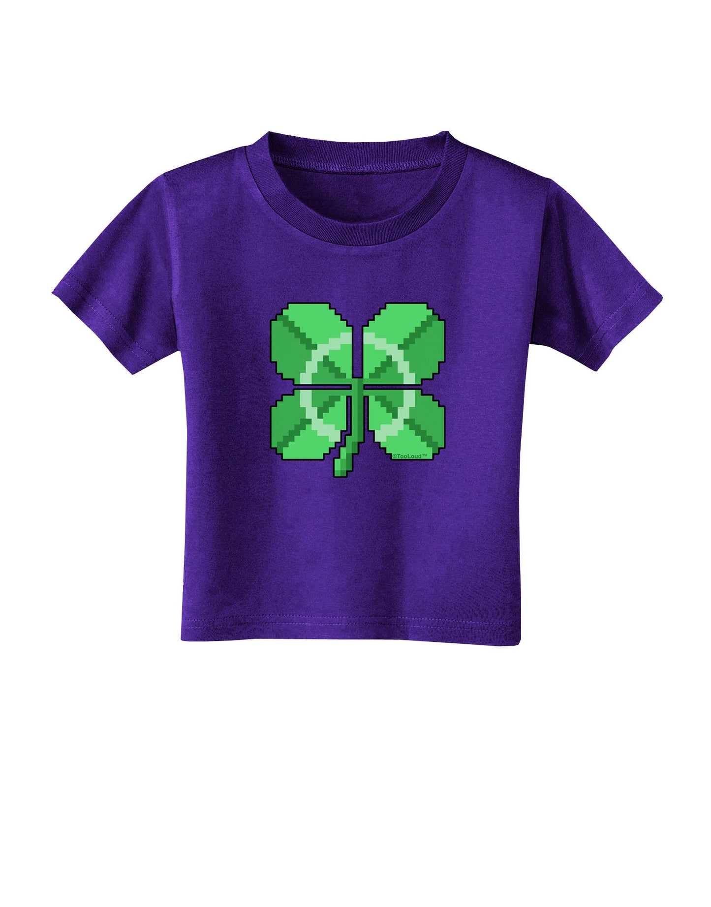 Pixel Four Leaf Clover Toddler T-Shirt Dark-Toddler T-Shirt-TooLoud-Purple-2T-Davson Sales
