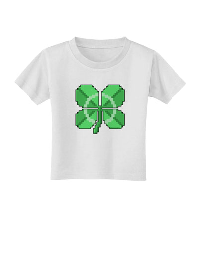 Pixel Four Leaf Clover Toddler T-Shirt-Toddler T-Shirt-TooLoud-White-2T-Davson Sales