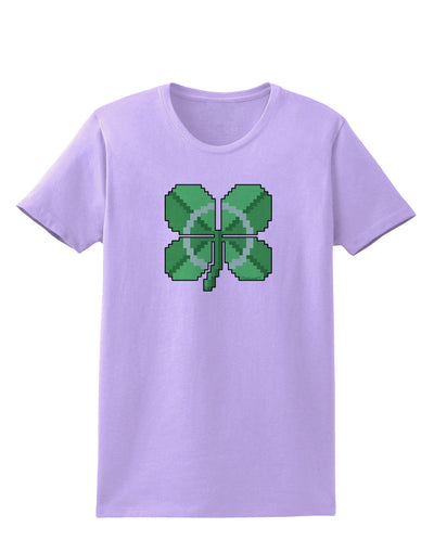 Pixel Four Leaf Clover Womens T-Shirt-Womens T-Shirt-TooLoud-Lavender-X-Small-Davson Sales