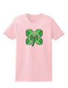 Pixel Four Leaf Clover Womens T-Shirt-Womens T-Shirt-TooLoud-PalePink-X-Small-Davson Sales