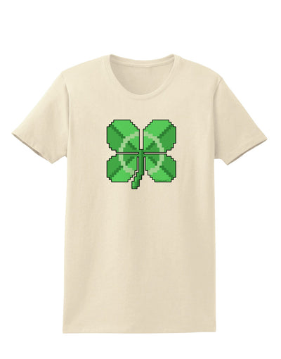 Pixel Four Leaf Clover Womens T-Shirt-Womens T-Shirt-TooLoud-Natural-X-Small-Davson Sales