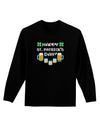 Pixel Happy St Patricks Day Adult Long Sleeve Dark T-Shirt-TooLoud-Black-Small-Davson Sales