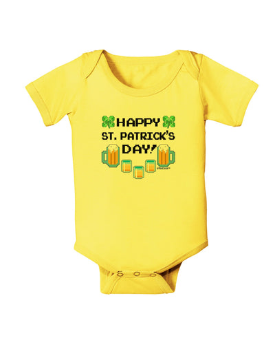 Pixel Happy St Patricks Day Baby Romper Bodysuit-Baby Romper-TooLoud-Yellow-06-Months-Davson Sales