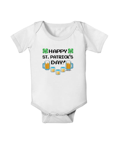 Pixel Happy St Patricks Day Baby Romper Bodysuit-Baby Romper-TooLoud-White-06-Months-Davson Sales
