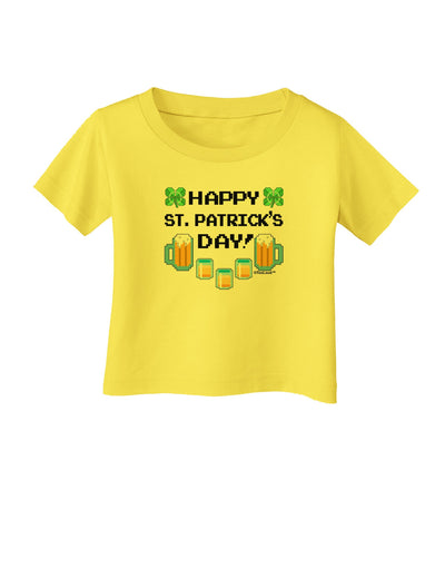 Pixel Happy St Patricks Day Infant T-Shirt-Infant T-Shirt-TooLoud-Yellow-06-Months-Davson Sales