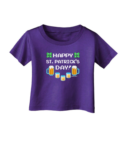 Pixel Happy St Patricks Day Infant T-Shirt Dark-Infant T-Shirt-TooLoud-Purple-06-Months-Davson Sales