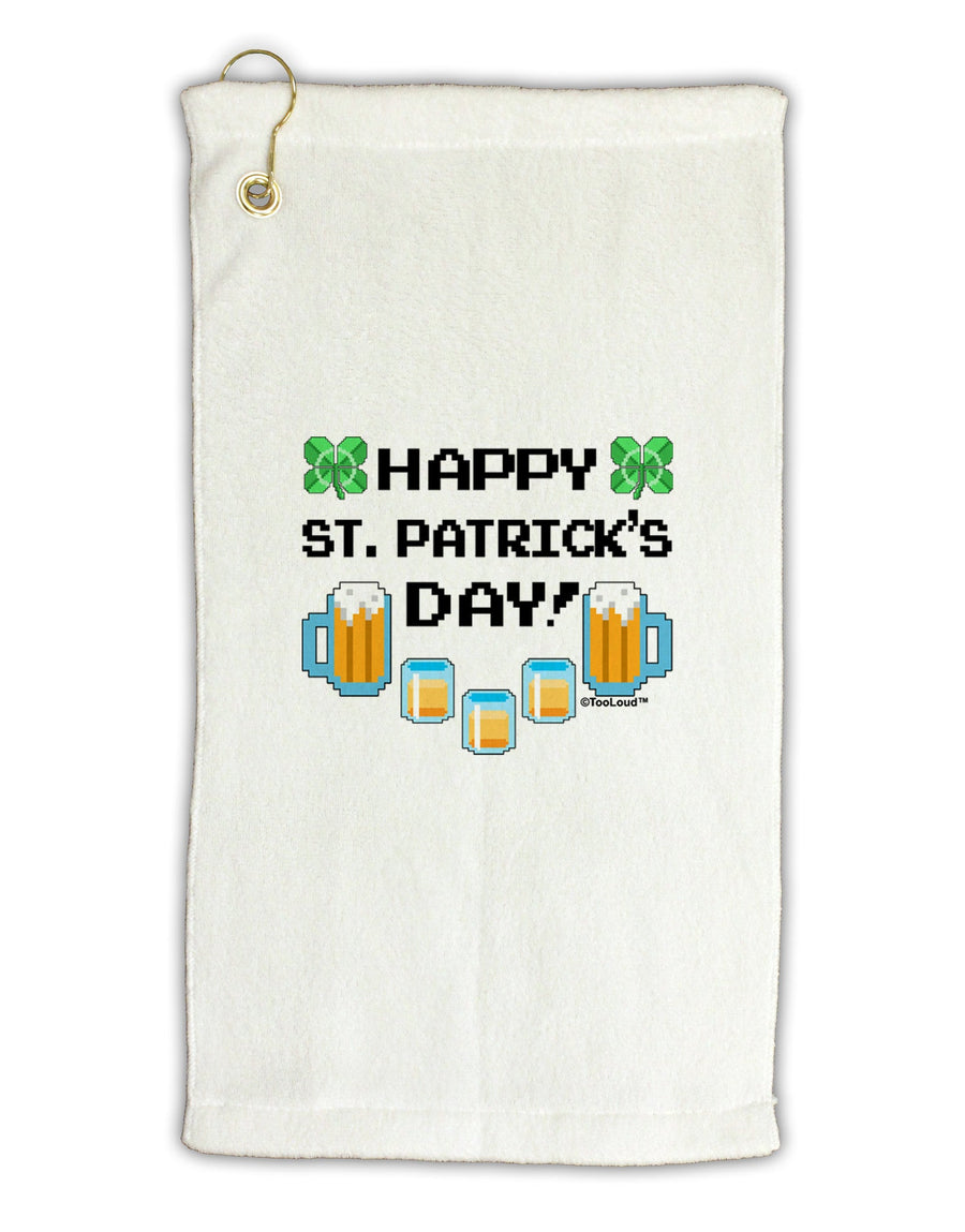 Pixel Happy St Patricks Day Micro Terry Gromet Golf Towel 11&#x22;x19-Golf Towel-TooLoud-White-Davson Sales