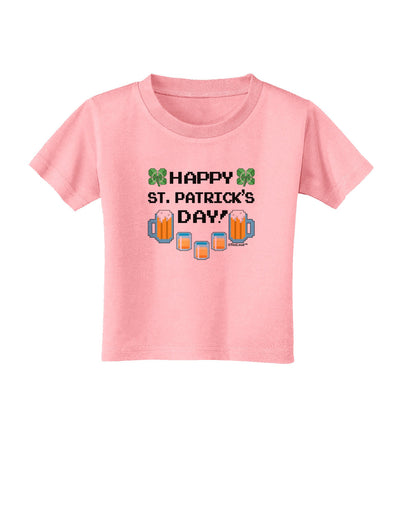 Pixel Happy St Patricks Day Toddler T-Shirt-Toddler T-Shirt-TooLoud-Candy-Pink-2T-Davson Sales