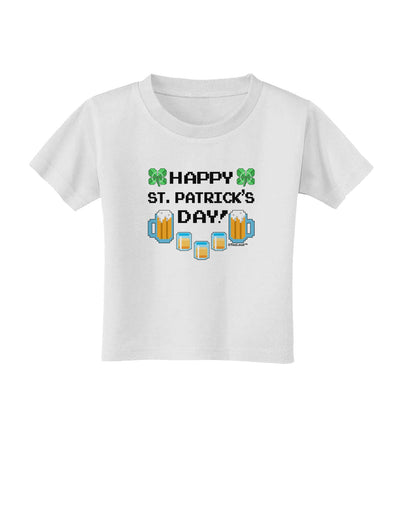 Pixel Happy St Patricks Day Toddler T-Shirt-Toddler T-Shirt-TooLoud-White-2T-Davson Sales