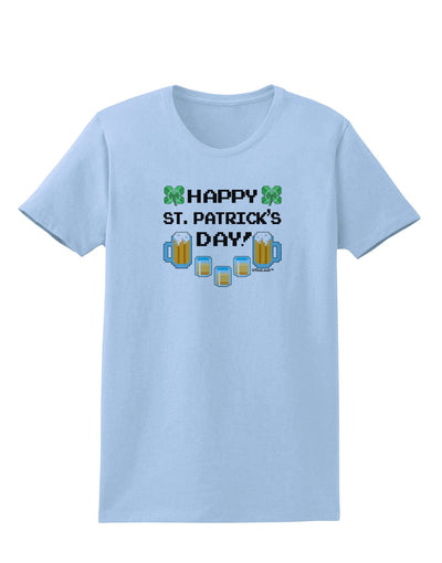 Pixel Happy St Patricks Day Womens T-Shirt-Womens T-Shirt-TooLoud-Light-Blue-X-Small-Davson Sales