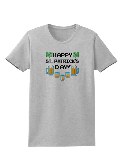 Pixel Happy St Patricks Day Womens T-Shirt-Womens T-Shirt-TooLoud-AshGray-X-Small-Davson Sales